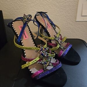 Betsey Johnson Star Strappy Heels